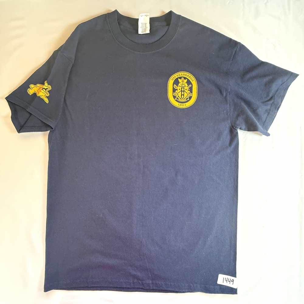 USS Kearsarge LHD 3 US Navy T Shirt Mens Medium Navy Blue Alligator Military Med